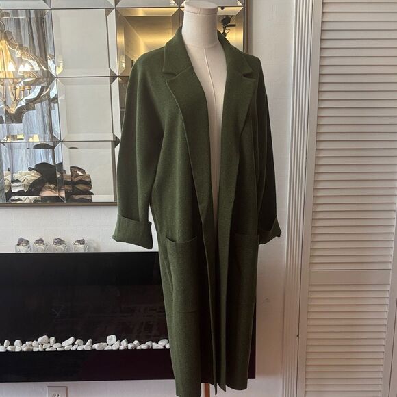 J. Crew Sweaters - J. Crew Olive Knit Sweater open front long cardigan, S